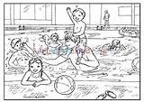 Pool Swimming Colouring Coloring Pages Kids Summer Activity Party Children Sheets Book Village Explore Activityvillage Choose Board sketch template