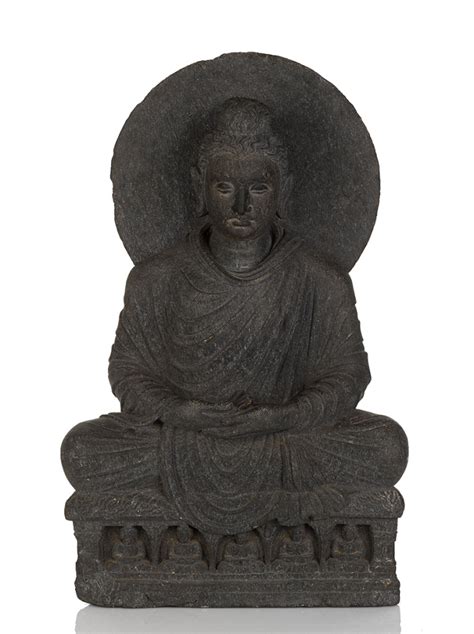 grey schist relief of buddha gandhara shapiro auctioneers