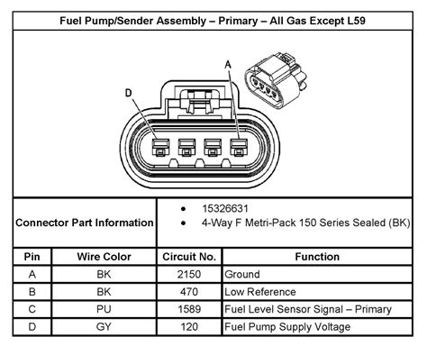 gm fuel pump wiring diagram connector justanswer