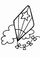 Kite Coloring Pages Clipart Kites Flying Az Preschool Print Clipartmag Popular sketch template