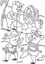 Pigs Tulamama Porcellini Tre Cochons Trois Rhymes Histoire öffnen Template детски sketch template