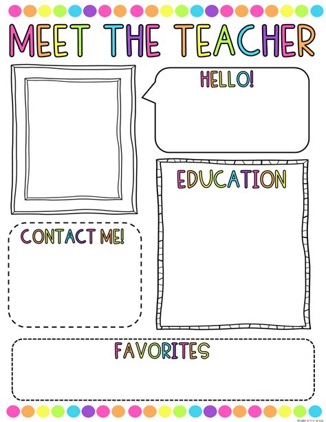 meet  teacher blank template  printable templates