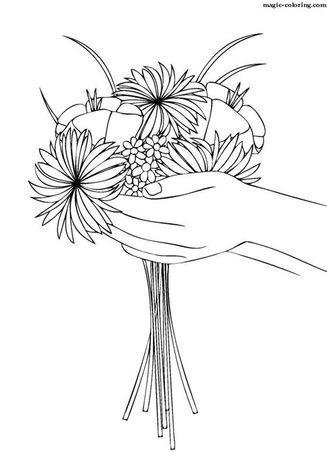 magic coloring flower bouquets coloring pages
