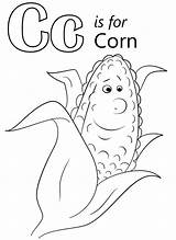 Letter Corn Coloring Pages Color Kids Clown Printable Cookie Alphabet sketch template