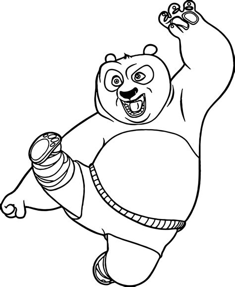 kung fu panda kick coloring page wecoloringpagecom