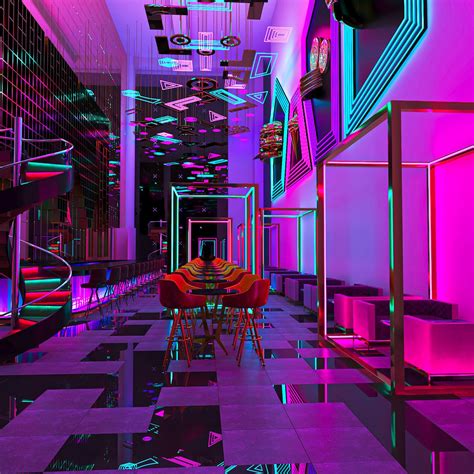 concept neon bar  behance nightclub design lounge design neon