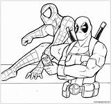 Pages Deadpool Coloring Sweet Looking Color Print sketch template