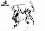Deadpool Pages Coloring Wolverine Fight Against Symbol Printable Kids Template sketch template