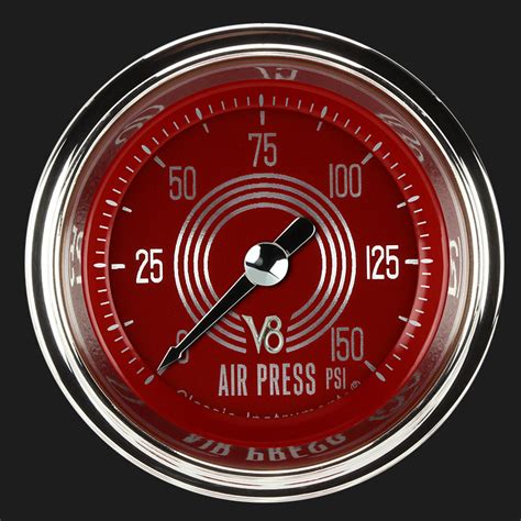 classic instruments store  red steelie   air pressure gauge