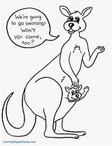 Kangaroo Coloring Kids Pages Drawing Cartoon Outline Printable Simple Colour Cute Kangaroos Holds Kid Its Color Draw Wallpaper Print Getdrawings sketch template