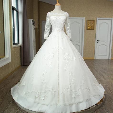 vintage 1950s lace embroidery ball gowns wedding dresses