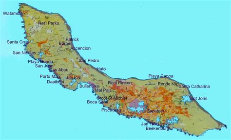 eiland kaart van curacao prachtig curacao