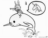 Coloring Narwhal Pages Cat Ride Adult Printable Getcolorings Kids Template sketch template