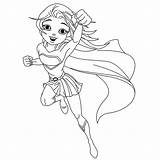 Pages Coloring Supergirl Superhero sketch template