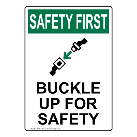 portrait osha buckle up for safety sign with symbol osep 1496