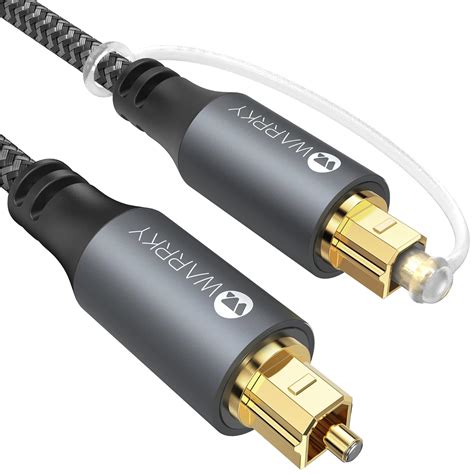 amazoncom optical audio cable warrky ft optical cable braided slim metal case gold plated