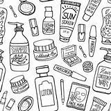 Cosmetics Drawing Icons Make Stock Illustration Pattern Vector Getdrawings sketch template