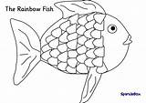 Fish Rainbow Coloring Pages Printable Template Drawing Colouring Preschool Trout Kids Ict Colour Outline Sparklebox Print Kid Cute Sheets Color sketch template