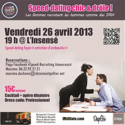 Affiche Soirée Speed Dating Chic And Drôle By Job Me Tender Speed