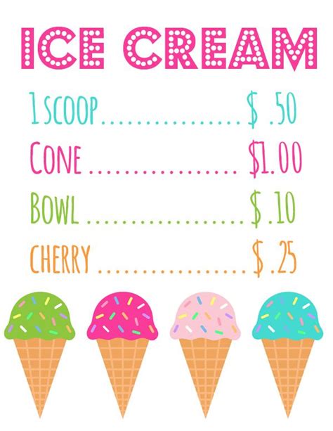 sm ice cream sign  play ice cream ice cream menu ice cream sign