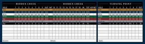 scorecard hidden creek golf club