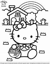 Kitty Hello Coloring Kids Book Pages Library sketch template