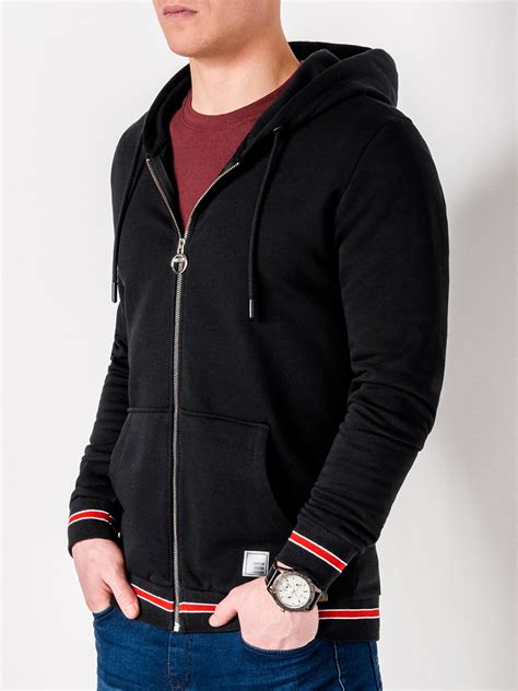 mens zip  hoodie  black modone wholesale clothing  men