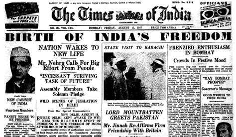 indian newspapers reported independence  partition