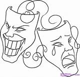 Drama Mimo Mimi Dibujo Festivita Dragoart Ausmalbilder Clowns öffnen Fasching sketch template