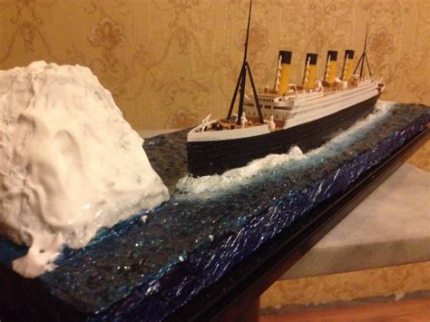 rms titanic white star line cruise ship with iceberg