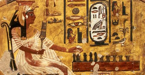 Fresco Painting Of Nefertari Playing Senet 2 Egyptian