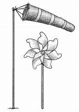 Windsock Pinwheel sketch template