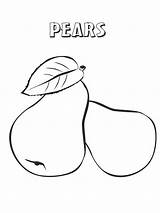 Peras Pear Pears Printable Colorironline Coloringonly Pêra sketch template