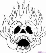 Drawings Cool Skulls Skull Drawing Library Simple Fire Clipart sketch template