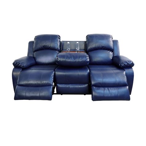 ainehome furniture recliner sofablue bonded leather sofa couch walmartcom