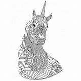 Mandalas Unicornios Unicornio Licorne Pegasus Zen Zentangles Patterned Coloriages sketch template