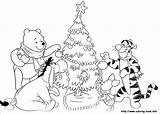 Pooh Christmas Winnie Pages Coloring Colouring Kids Sheets Printable Tiger Getdrawings Tree Color Getcolorings sketch template