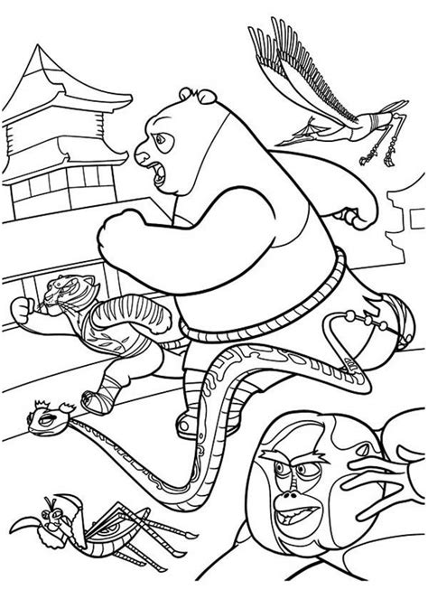 pin  kung fu panda coloring page