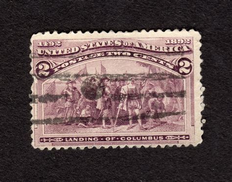 postage stamp  cent landing  columbus   etsy
