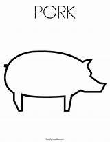 Coloring Pork Hog Pig Sheet Farm Colorful Og Book Built California Usa Twistynoodle Outline Noodle Blank Print Favorites Login Add sketch template