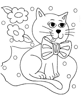 simple  printable cat coloring sheet