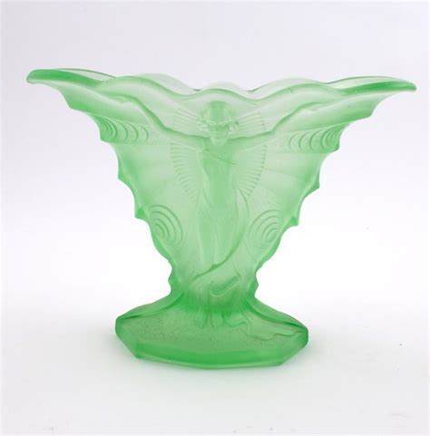 Facebook Art Deco Glass Green Glass Vase Art Deco Green