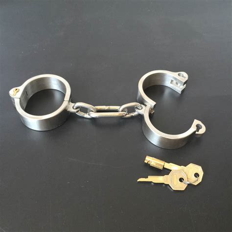 stainless steel handcuffs for sex oval type bondage lock