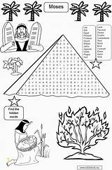 Moses Bible Coloring Pages Kids Jethro Aaron Word Activities Search School Sunday Sheets Puzzle Pharaoh Puzzles Desert Lessons Craft Quiz sketch template