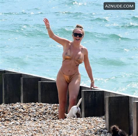 aisleyne horgan wallace enjoys a day out at the beach in