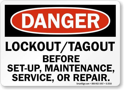lockouttagout  set  repair sign danger signs sku