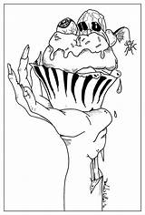 Coloring Cup Cakes Cupcake Halloween Adult Pages Valentin Cake Cupcakes Special Very Adults sketch template