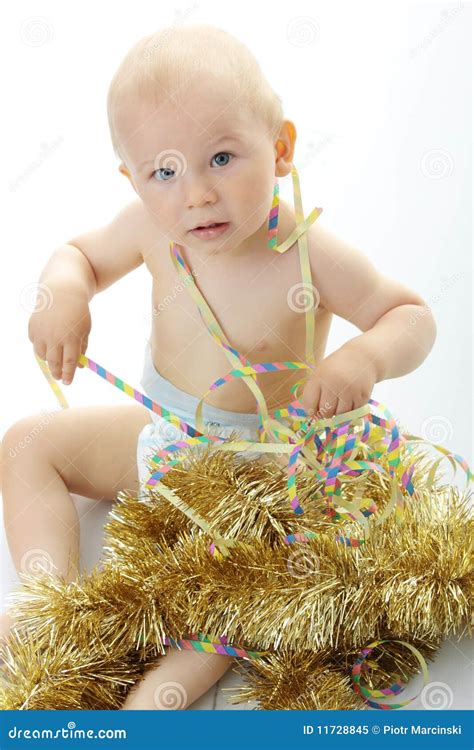 happy  year baby stock image image  ribbon beautiful