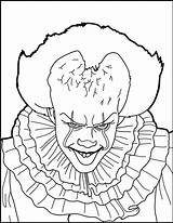 Coloring Pages Pennywise Scary Clown Choose Board Halloween sketch template