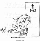 Bathroom Coloring Cartoon Boy Rushing Little Outline Vector Pages 1024 Restroom Designlooter Use 36kb Leishman Ron sketch template